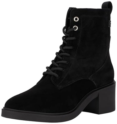 Tommy Hilfiger SUEDE MID HEEL LACEUP LOGOTAPE ( Stiefeletten Damen, Schwarz (Black), 41 EU im Sale